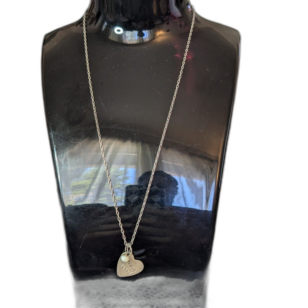 Jennywear 925 Sterling Silver Always Loved Hand Stamped Heart Necklace